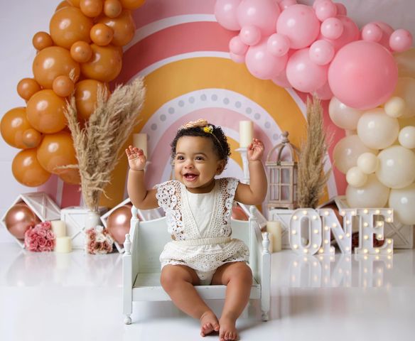 Avezano Little Rainbow and Balloons Photography Background by Stefany Figueroa-AVEZANO